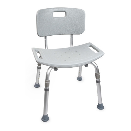 Bath Bench McKesson Without Arms Aluminum Frame Removable Backrest 19-1/4 Inch Seat Width 300 lbs. Weight Capacity (CS)
