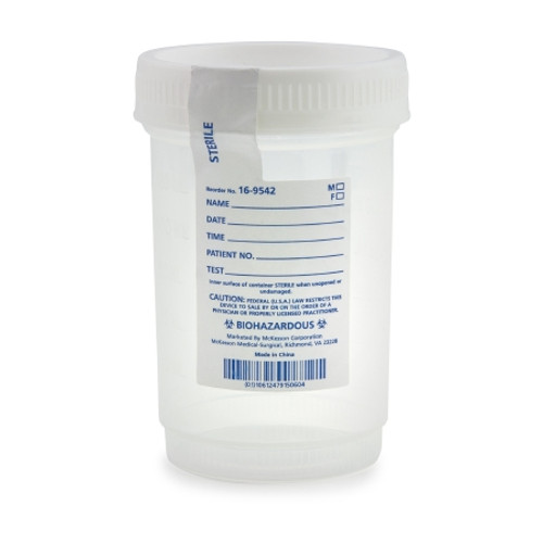 Specimen Container for Pneumatic Tube Systems McKesson 120 mL (4 oz.) Screw Cap Sterile (CS)