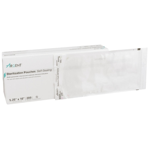 Sterilization Pouch McKesson Argent* Sure-Check? Ethylene Oxide (EO) Gas / Steam 5-1/4 X 10 Inch Transparent / Blue Self Seal Paper / Film (BX)