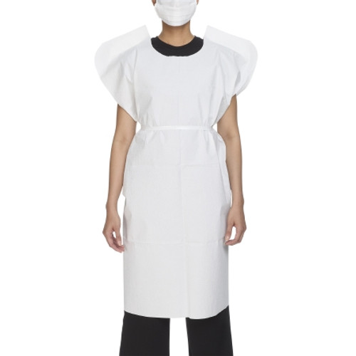 Patient Exam Gown McKesson One Size Fits Most White Disposable (CS)