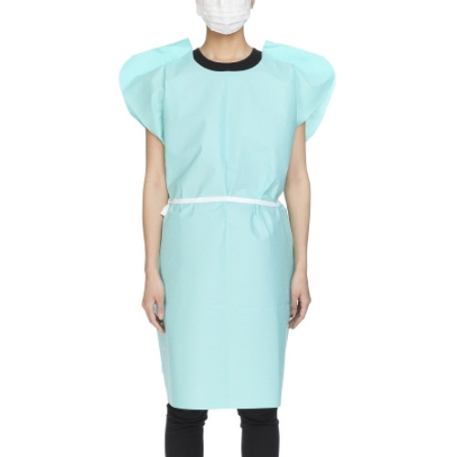 Patient Exam Gown McKesson One Size Fits Most Teal Disposable (CS)