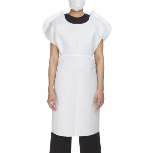 Patient Exam Gown McKesson One Size Fits Most White Disposable (CS) 18-846