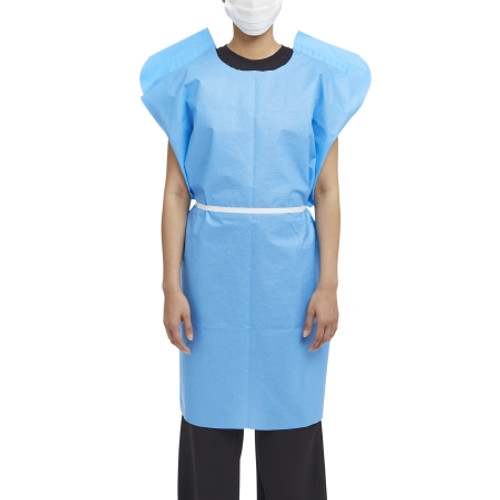 Patient Exam Gown McKesson One Size Fits Most Blue Disposable (CS) 18-831