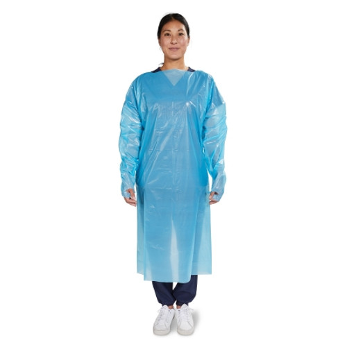 Protective Procedure Gown McKesson One Size Fits Most Blue NonSterile Not Rated Disposable (CS)