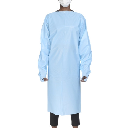 Protective Procedure Gown McKesson One Size Fits Most Blue NonSterile AAMI Level 2 Disposable (CS)