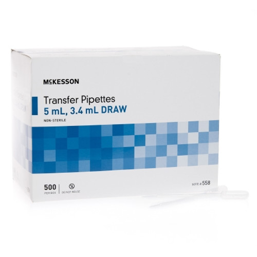 McKesson Transfer Pipette 5 mL 0.5 to 1 mL Graduation Increments NonSterile (CS)