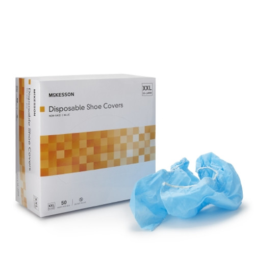 Shoe Cover McKesson 2X-Large Shoe High Nonskid Sole Blue NonSterile (CS)
