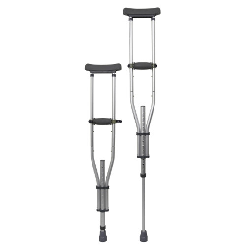 Underarm Crutches McKesson Youth / Adult / Tall Adult 4 Foot 6 Inch to 6 Foot 6 Inch User Height Aluminum Frame 300 lbs. Weight Capacity (CS)
