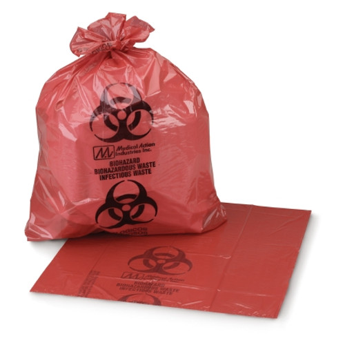 Biohazard Waste Bag McKesson Biohazard Symbol / Infectious Waste 40 to 45 gal. Red 40 X 46 Inch (CS) 03-4543