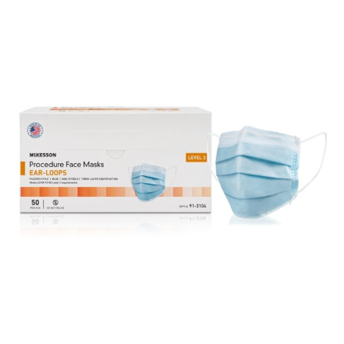 Procedure Mask McKesson ASTM Level 3 Earloops One Size Fits Most (CS)