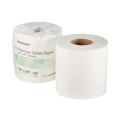 Toilet Tissue McKesson Premium White 2-Ply Standard Size Cored Roll 500 Sheets 4 X 4-1/2 Inch (CS)