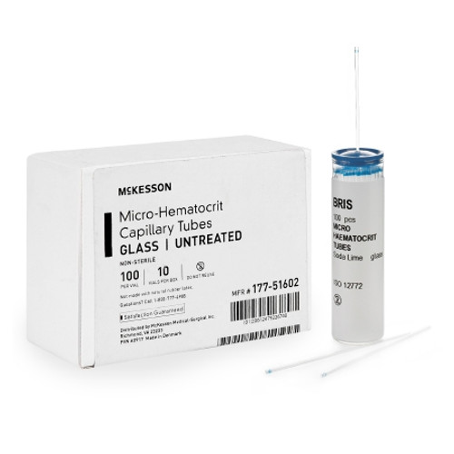 McKesson Capillary Blood Collection Tube Plain 75 ?L Without Closure Glass Tube (BX)