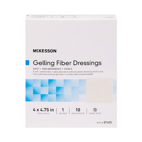 Gelling Fiber Wound Dressing McKesson 4 X 4-3/4 Inch Rectangle Sterile (EA)