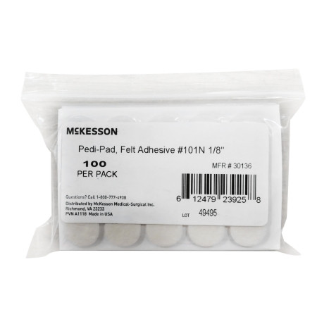Protective Pad McKesson Pedi-Pad Size 101-Narrow Adhesive Foot (PK) 30136