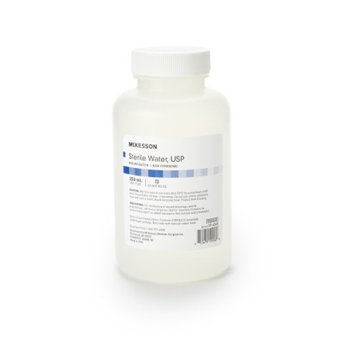 Irrigation Solution - OTC McKesson Sterile Water for Irrigation Not for Injection Bottle, Screw Top 250 mL (CS)