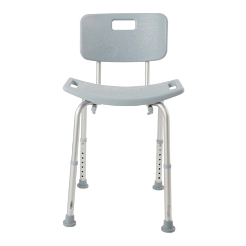 Bath Bench McKesson Without Arms Aluminum Frame Removable Backrest 19-1/4 Inch Seat Width 300 lbs. Weight Capacity (EA)