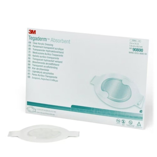 Absorbent Transparent Film Dressing 3M* Tegaderm* Absorbent 3 X 3-3/4 Inch Oval Sterile (CS)