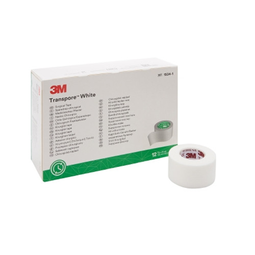 Medical Tape 3M* Transpore* White White 1 Inch X 10 Yard Plastic NonSterile (RL)