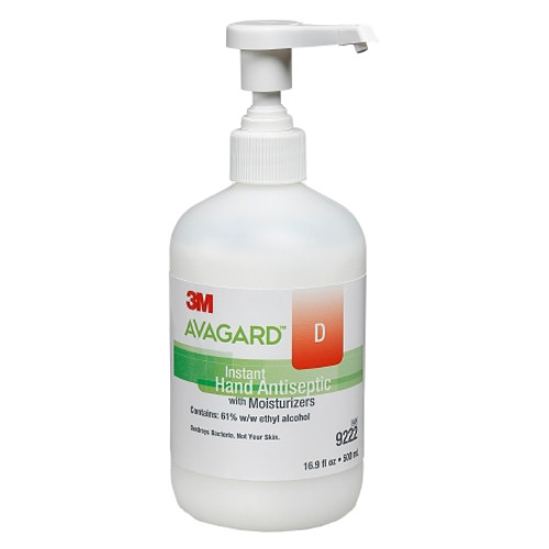 Hand Sanitizer 3M* Avagard* D 16 oz. Ethyl Alcohol Gel Pump Bottle (CS)