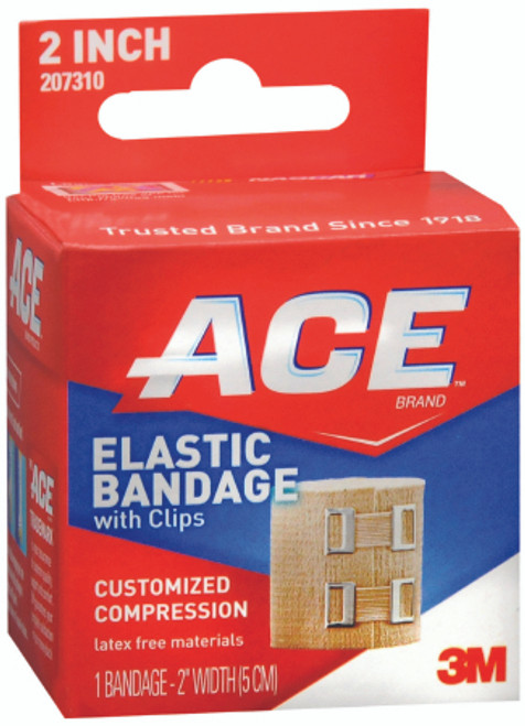 Elastic Bandage 3M* ACE* 2 Inch Width Clip Detached Closure Tan NonSterile Standard Compression (EA)