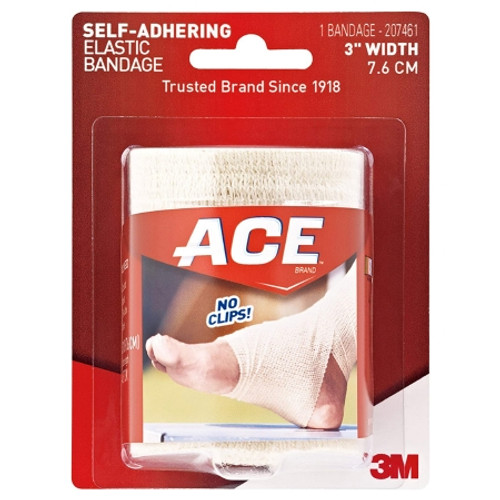 Elastic Bandage 3M* ACE* 3 Inch Width X 5.3 Foot Self-Adherent Closure Tan NonSterile Standard Compression (BX)