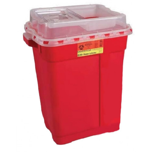 Sharps Container BD* Red Base 26-1/4 H X 20 W X 14-3/4 D Inch Vertical Entry 19 Gallon (CS)