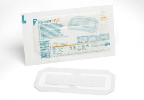 Transparent Film Dressing with Pad 3M* Tegaderm* 3-1/2 X 8 Inch Frame Style Delivery Rectangle Sterile (CS)