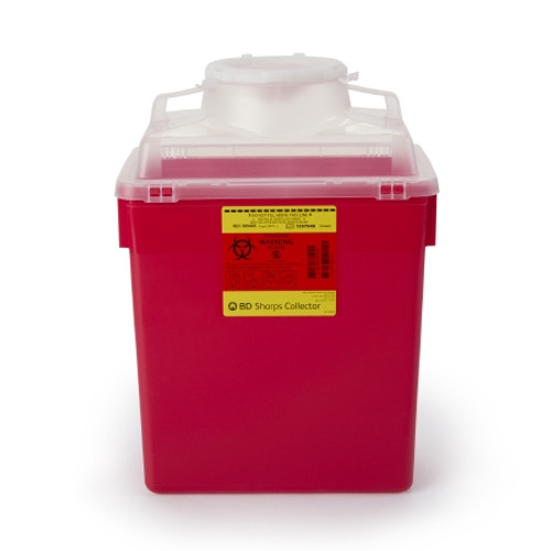 Sharps Container BD* Red Base 17-1/2 X 12-4/5 X 8-4/5 Inch Vertical Entry 6 Gallon (EA)