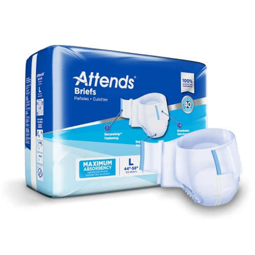 Unisex Incontinence Brief Attends Large Disposable Heavy Absorbency (CS)
