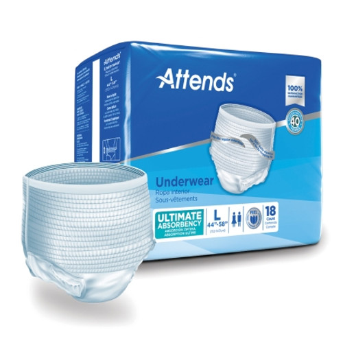 Unisex Adult Absorbent Underwear Attends Pull On with Tear Away Seams Large Disposable Heavy Absorbency (CS)