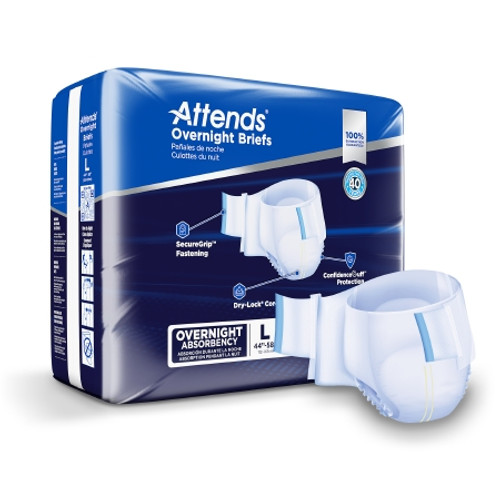 Unisex Adult Incontinence Brief Attends Overnight Large Disposable Heavy Absorbency (BG)