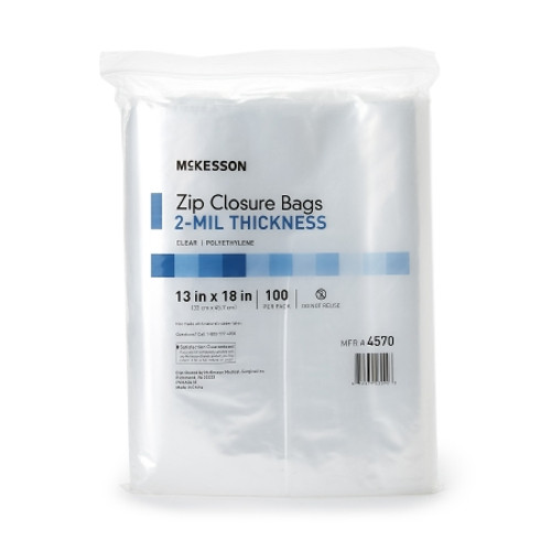 Reclosable Bag McKesson 13 X 18 Inch Polyethylene Clear Zipper Closure (CS)