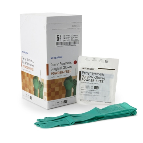 Surgical Glove McKesson Perry? Performance Plus Size 6.5 Sterile Polychloroprene Standard Cuff Length Smooth Dark Green Chemo Tested (BX)