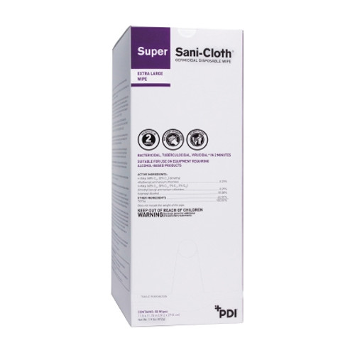 Surface Disinfectant Cleaner Super Sani-Cloth? Premoistened Germicidal Manual Pull Wipe 50 Count Individual Packet Alcohol Scent NonSterile (CS) U87295