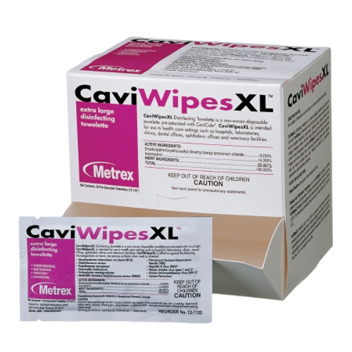 Surface Disinfectant CaviWipes* Premoistened Alcohol Based Manual Pull Wipe 50 Count Individual Packet Alcohol Scent NonSterile (CS)