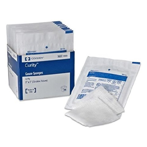 Gauze Sponge Curity* 4 X 4 Inch 16-Ply Sterile 10 per Pouch (EA)