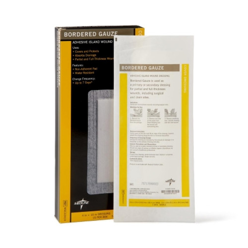 Island Dressing Medline 4 X 10 Inch Rectangle Sterile Water Resistant Nonwoven Backing (BX)