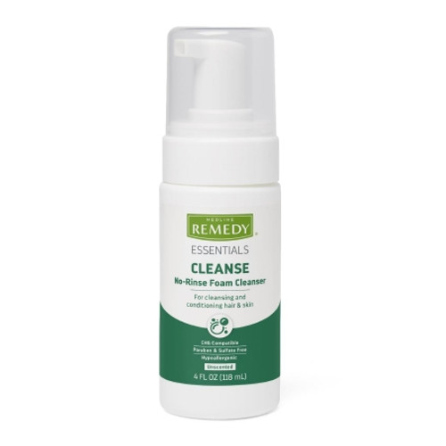 Rinse-Free Cleanser Medline Remedy Essential Foaming 4 oz. Pump Bottle Unscented (CS)