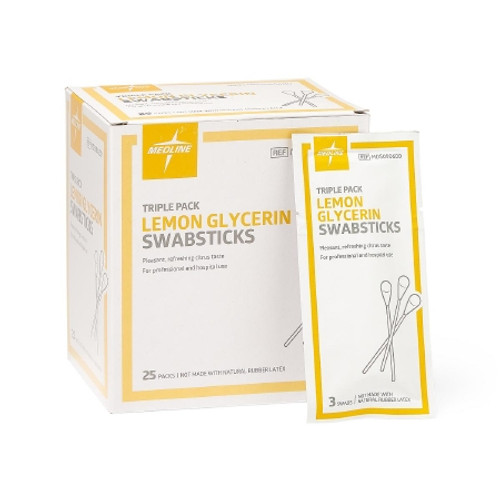Lemon Glycerin Swabstick Medline Rayon Tip 3 per Pack (EA)