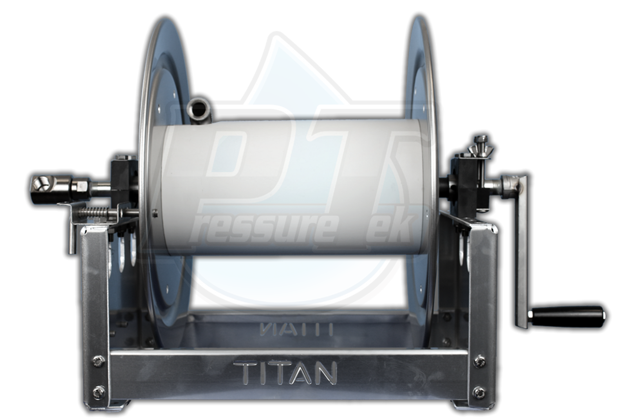 Titan Manual Hose Reel- 12 Inch Aluminum Reel w/ Stainless Steel