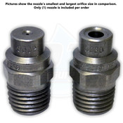 Smallest Orifice vs Largest Orifice (Only Comes with 1 Nozzle) - Front