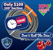 100' HPC 4000 PSI Pressure Washer Hose - Gray 