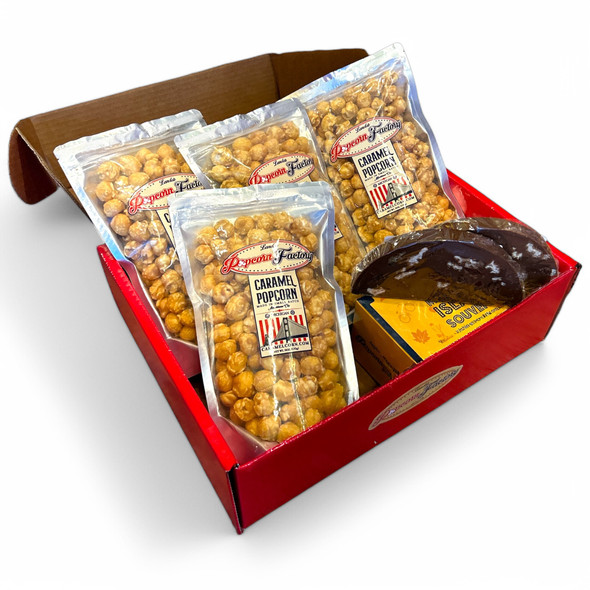 Sweet Indulgence Gift Set: Caramel Corn & Fudge Delight Sweet Indulgence Gift Set: Caramel Corn & Fudge Delight
