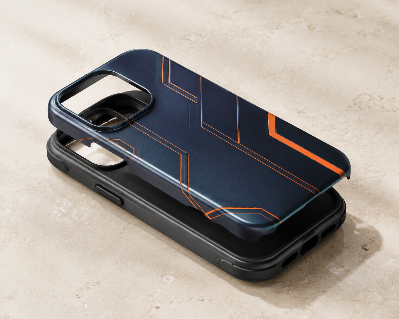Close-up view of a DoFam dual-layer tough phone case