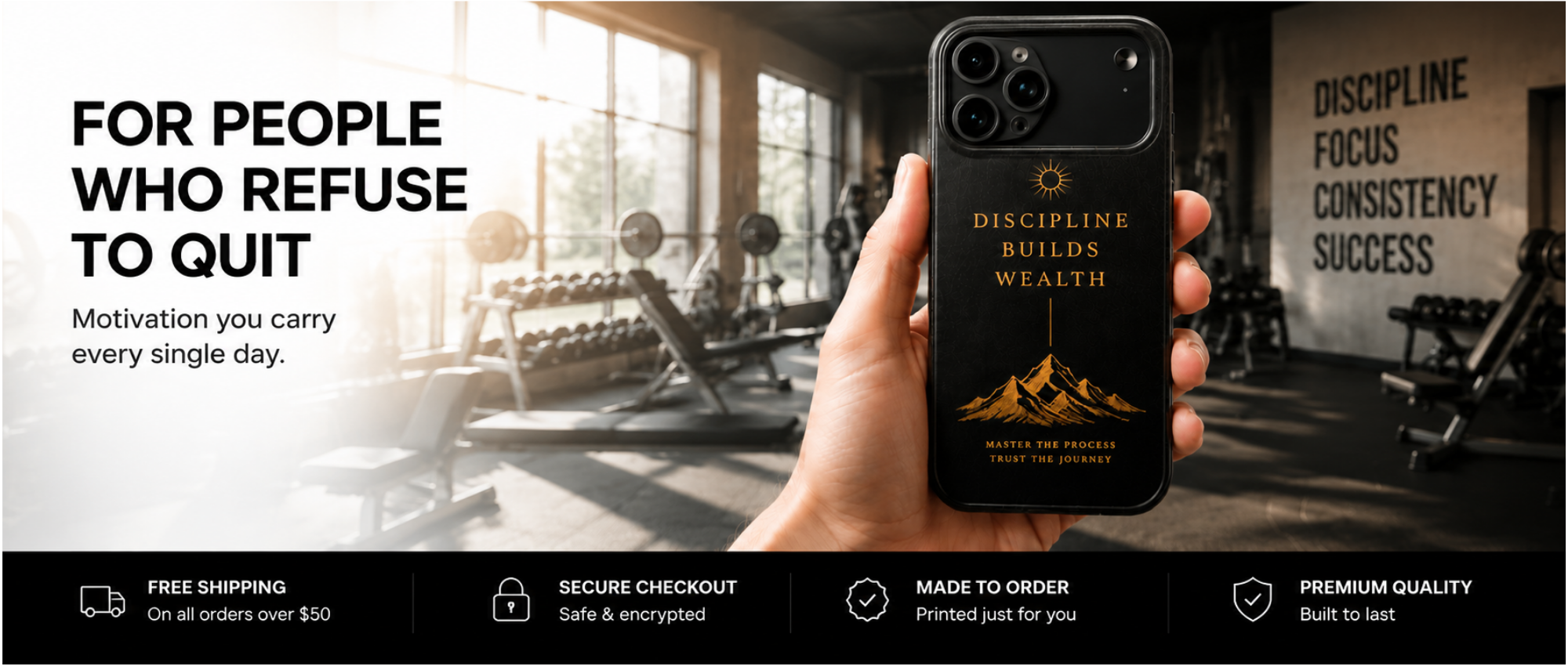 Fitness and Art motivational phone case