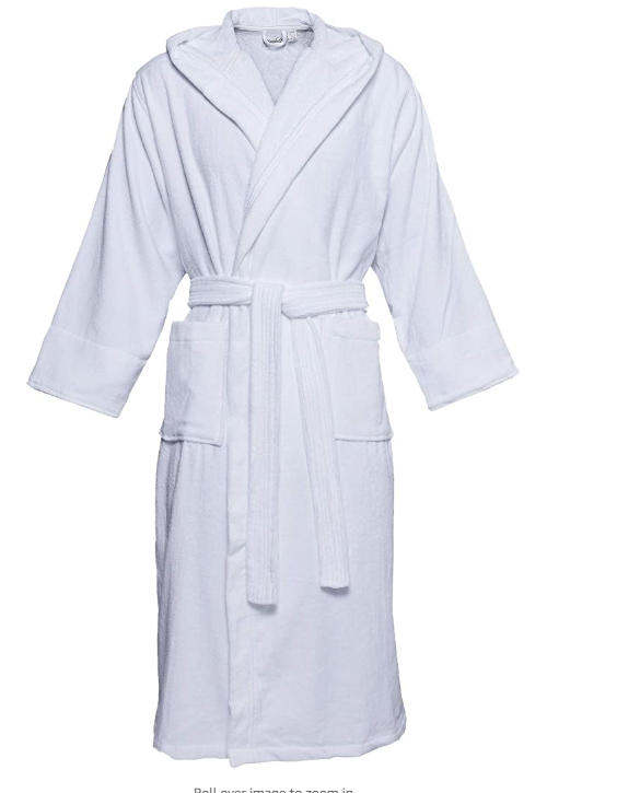 HOODED TERRY VELOUR BATHROBE L/XL