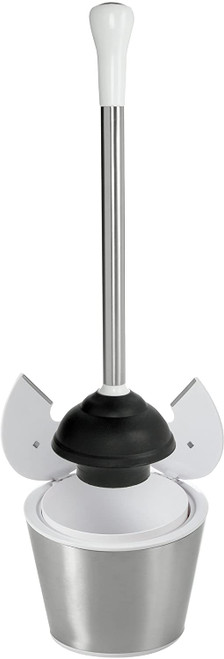 STAINLESS STEEL TOILET PLUNGER AND CANISTER