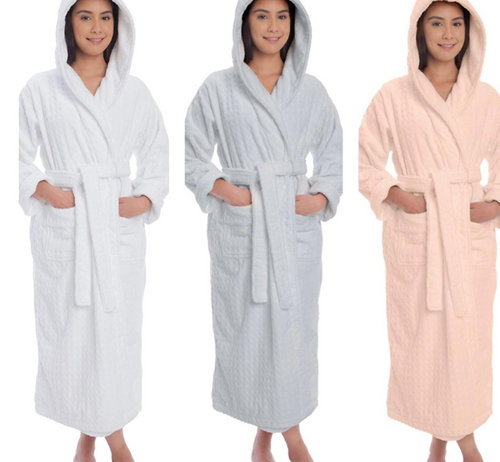 WOMEN'S LUXURIOUS HOODED TERRY ROBE