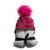 POMPOM FUCHSIA -WHITE HOODED TOWEL