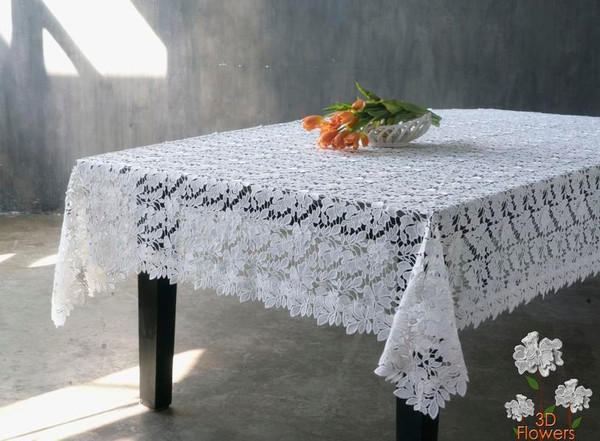 GUIPURE ORCHID LACE TABLECLOTH